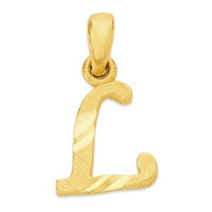 10k Solid Gold L Initial Charm Letter Charm - Personalized Jewelry Gifts for Her